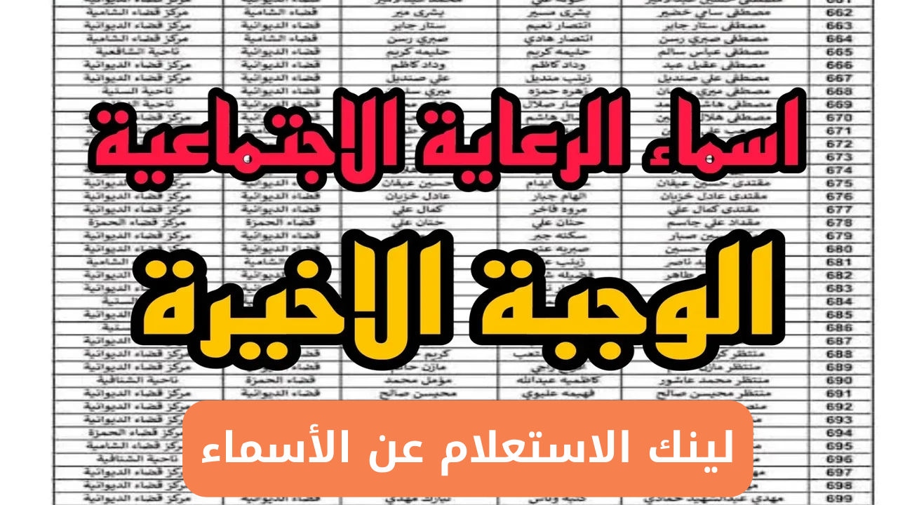 وزارة العمل والشؤون الاجتماعية تعلن رابط أسماء المشمولين بالرعاية الاجتماعية 2025 spa.gov.iq