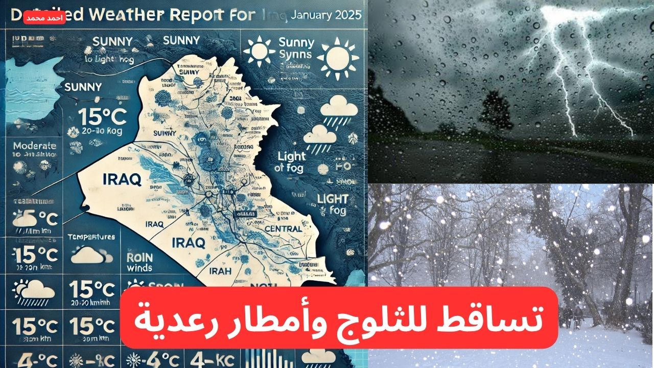 تساقط للثلوج وأمطار رعدية.. الأرصاد تحذر من حالة الطقس في هذه المناطق.. طقس العراق