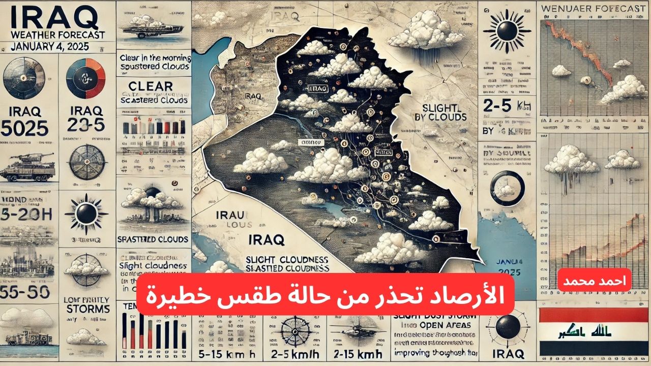 حالة طقس خطيرة.. الأرصاد تحذر من أمطار رعدية وانخفاض درجات الحراراة في هذا الموعد.. طقس العراق