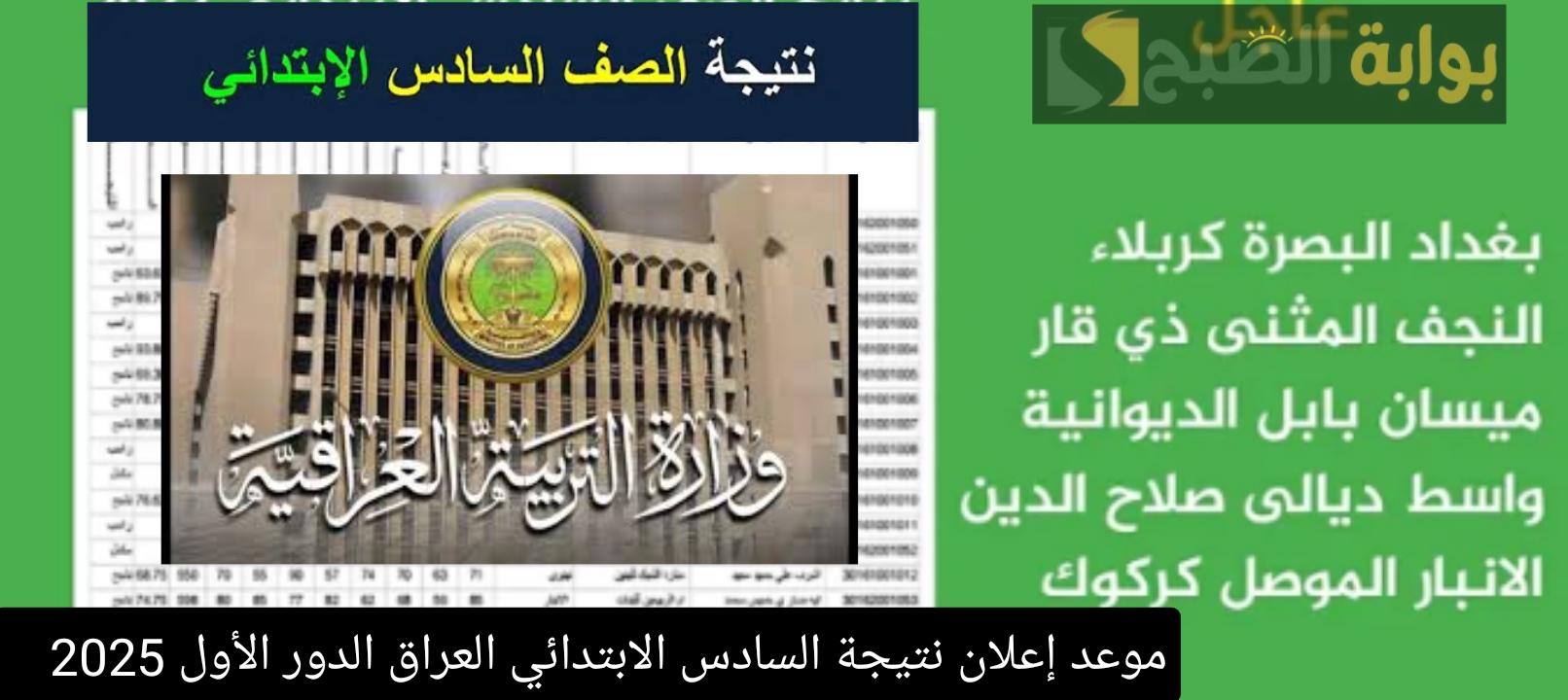 المتوقع موعد إعلان نتيجة السادس الابتدائى 2025 في العراق عموم المحافظات