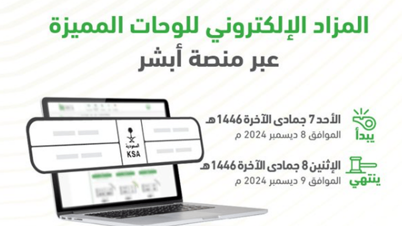 طريقة التسجيل في مزاد اللوحات الإلكتروني والشروط المطلوبة