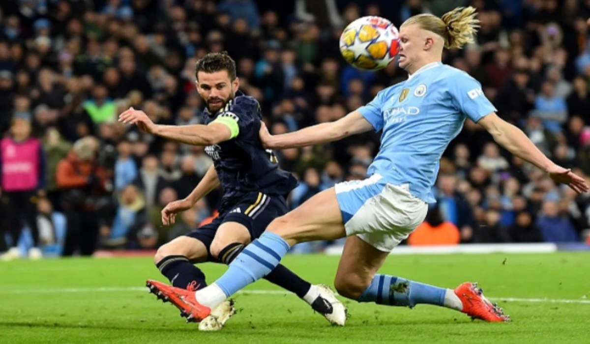 معلق مباراة مانشستر سيتي وريال مدريد manchester city vs real madrid في دوري أبطال أوروبا 2025