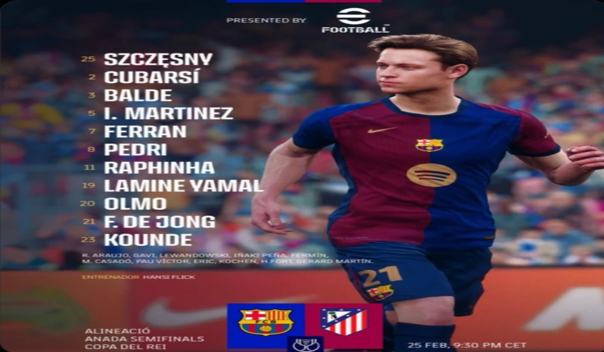 تشكيلة برشلونة ضد أتلتيكو مدريد الرسمية Barcelona vs Atletico Madrid في كأس ملك اسبانيا 2025
