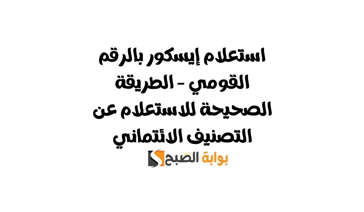 استعلام إيسكور بالرقم القومي – الطريقة الصحيحة للاستعلام عن التصنيف الائتماني