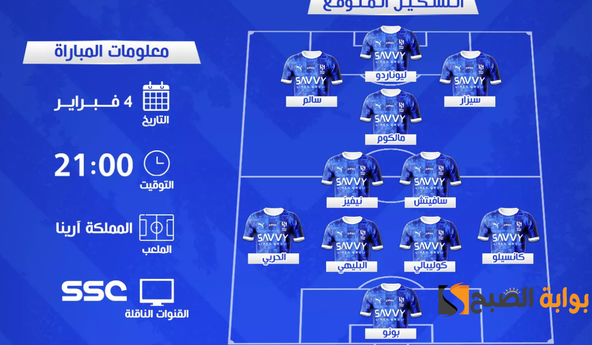 تشكيل الهلال السعودي أمام برسبوليس بدوري أبطال آسيا للنخبة 2025
