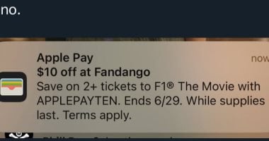 غضب بين مستخدمي آيفون بسبب ترويج لفيلم F1 داخل تطبيق Apple Wallet