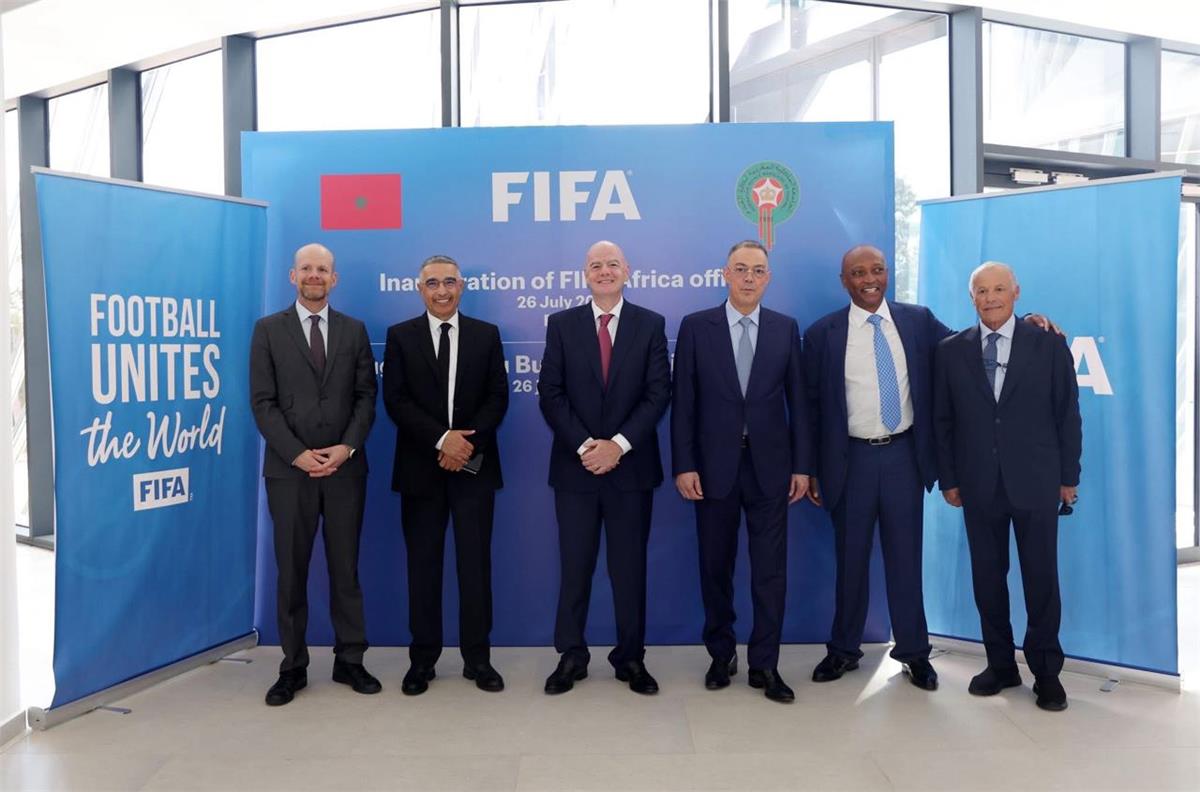 هاني أبو ريدة يبارك لفوزي لقجع تدشين مقر فيفا الجديد بالمغرب